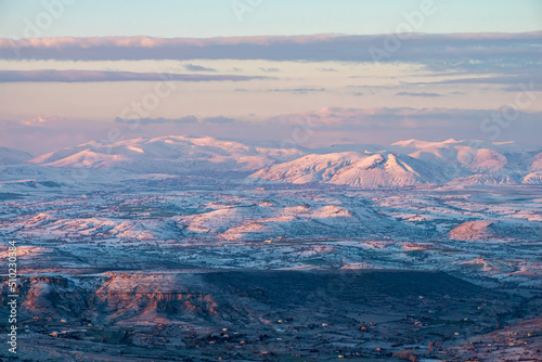 Cappadocia, Turkey - Snow-covered Landscape at sunrise (I)