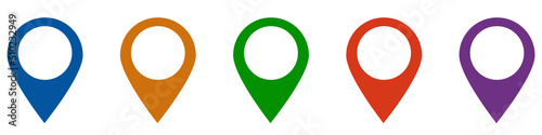 Location pointer icon set. Map pins set. GPS location flat symbol – vector. eps10