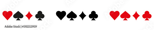 Playing card suit icons. Vector illustration. eps10 