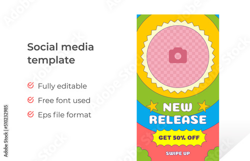 Psychedelic new release social media story template