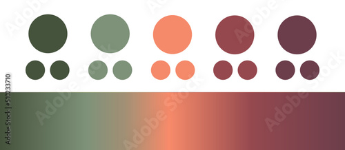 Medium muted Tones forecast Color palette with gradient and shades and tints for fashion/ web designing/ graphic/etc.	

