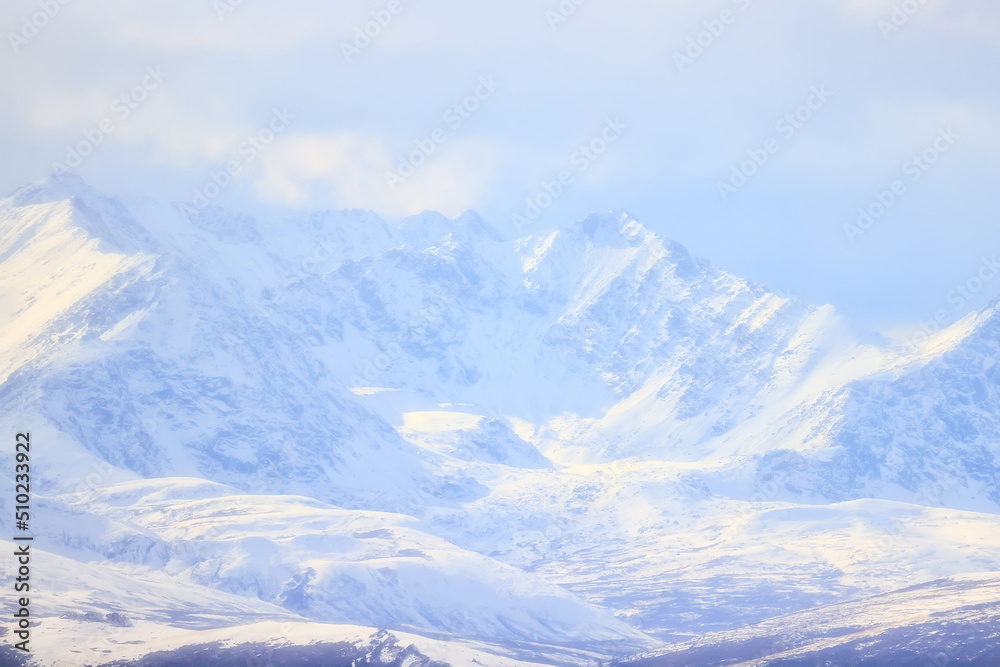 mountains snowy peaks, abstract landscape winter view mountains snowy peaks, abstract landscape winter view