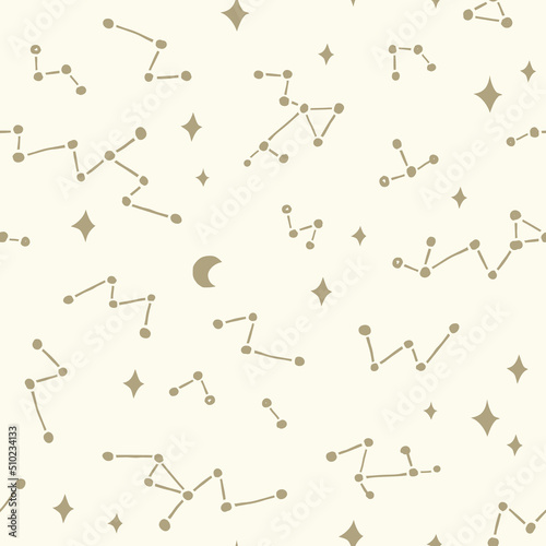 Seamless pattern with abstract constellations