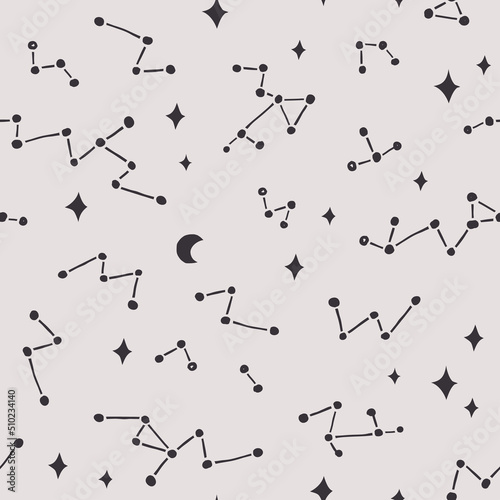 Seamless pattern with abstract constellations