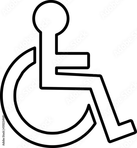 Disabled Handicap Icon line art on white background..eps