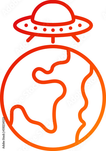 UFO Earth Icon Style