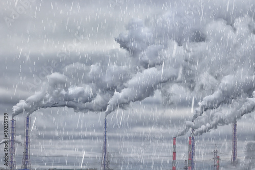 acid rain industry nature pollution carbon footprint background