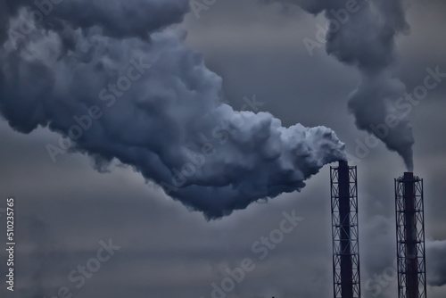 factory pipe smoke background gray abstract, co2 pollution