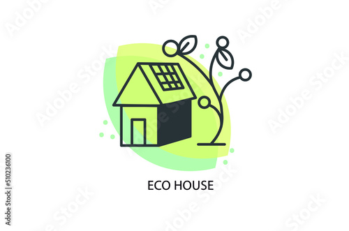 eco house icon vector illustration 