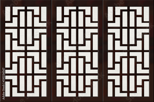 traditional chinese window with wooden material.