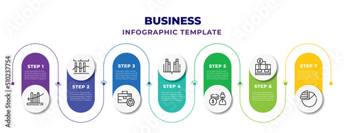 Fotografia business infographic design template with finances statistics descending bars gr