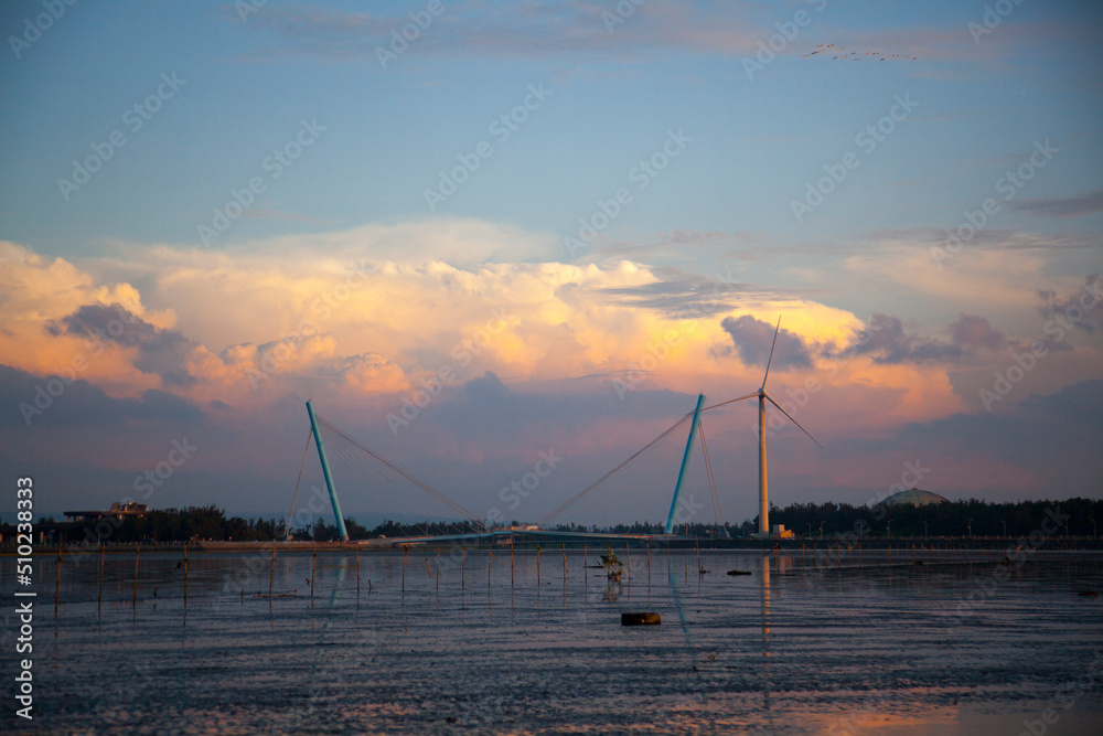 Taiwan, Taichung, West Coast, attractions, Gaomei wetlands, parks, windmills