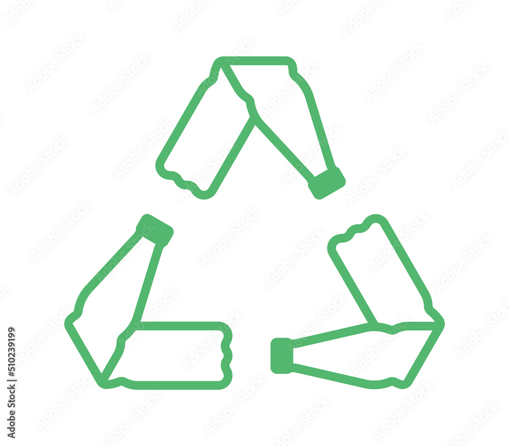 Pet bottle, plastic bottle recycle icon. Logo of bottle reuse. Symbol of eco rPet polyester bottles recycle and reuse for water and environment. Vector Pet bottle, plastic bottle recycle icon. Logo of bottle reuse. Symbol of eco rPet polyester bottles recycle and reuse for water and environment. Vector