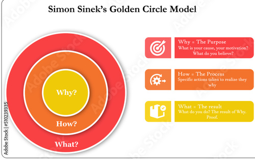 Golden Circle Model - Why, How and What In an Infographic template