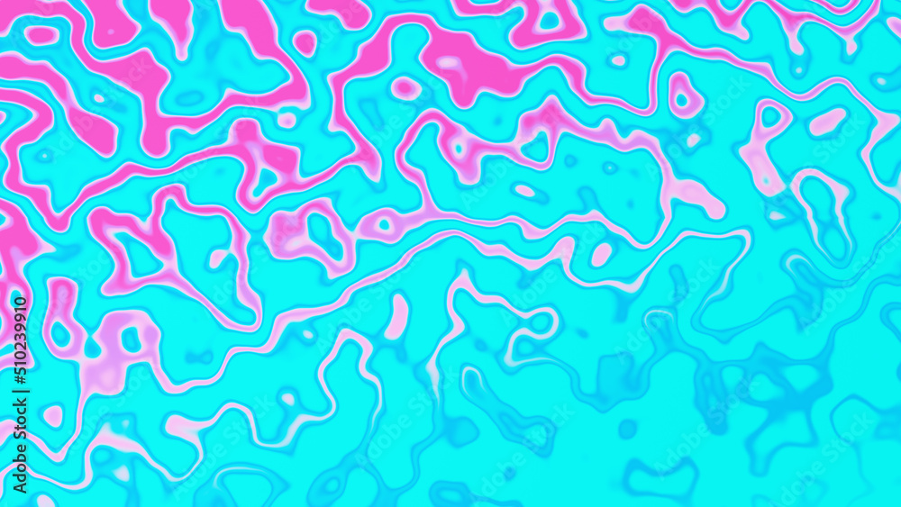 Abstract background with colored distorted stripes. Holographic color gradient texture. Blue and pink energy waves.