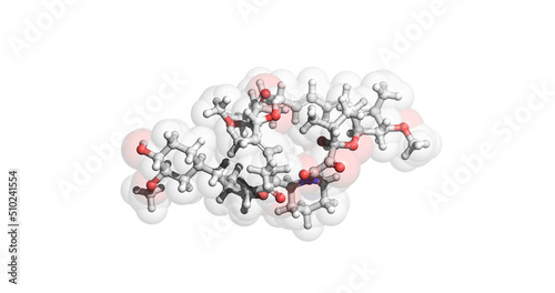 Sirolimus/ Rapamycin, immunosuppressant and anticancer drug, 3D molecule photo