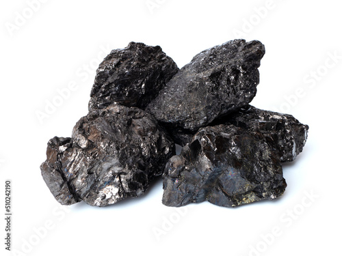 Anthracite coal isolated on white background