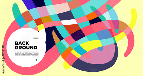 Vector colorful abstract fluid and curve art background