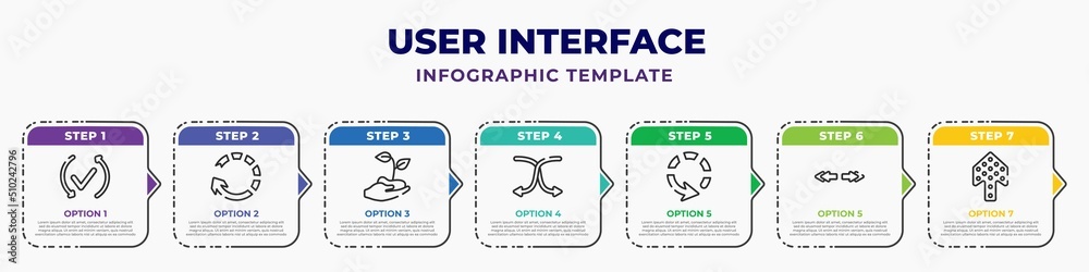 user interface infographic design template with check mark arrow ...