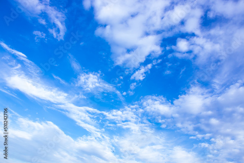 Blue sky with stretched clouds
