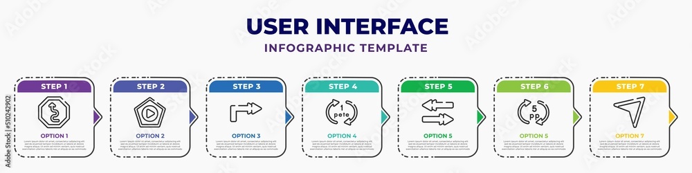 user interface infographic design template with curvy road warning ...