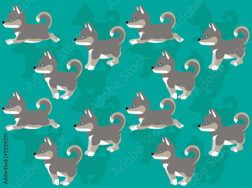 Animal Dog Siberian Husky Grey Coat Seamless Wallpaper Background