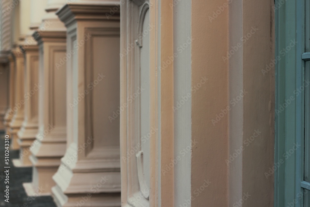 Many big columns standing in a row. Many big columns standing in a row.