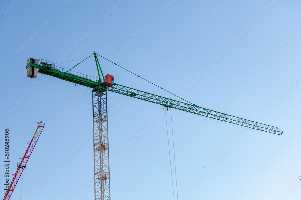 The Crane tower in construction site of a high-rise condominium. Architecture The Crane tower in construction site of a high-rise condominium. Architecture