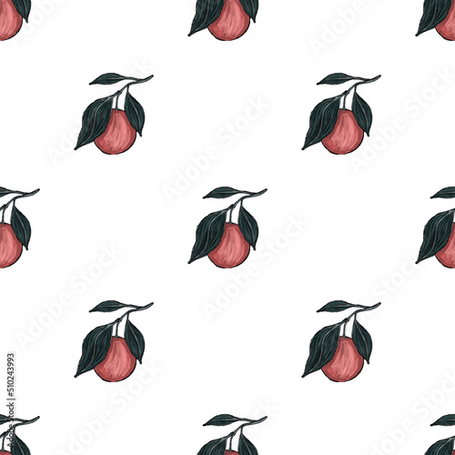Creative seamless pattern with oranges. Oil paint effect. Bright summer print...