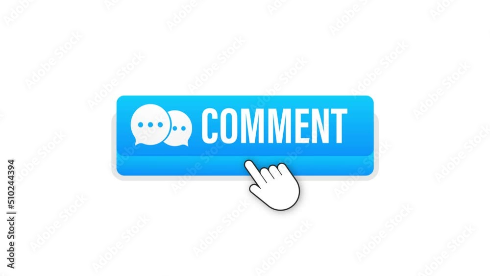 Flat blue comment button. Flat Motion graphics. Computer mouse click. Navigation pointer 4k Flat blue comment button. Flat Motion graphics. Computer mouse click. Navigation pointer 4k