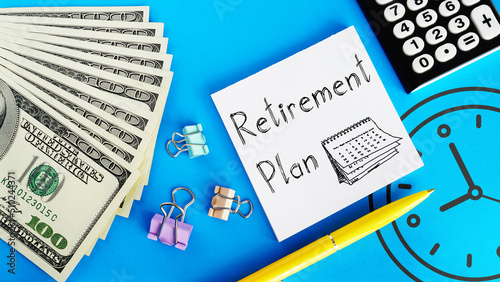 Retirement plan is shown using the text