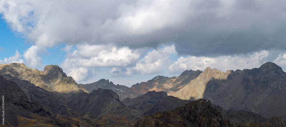 Naklejka premium İspir Seven Lakes is located in the north of Erzurum.panoramic photo