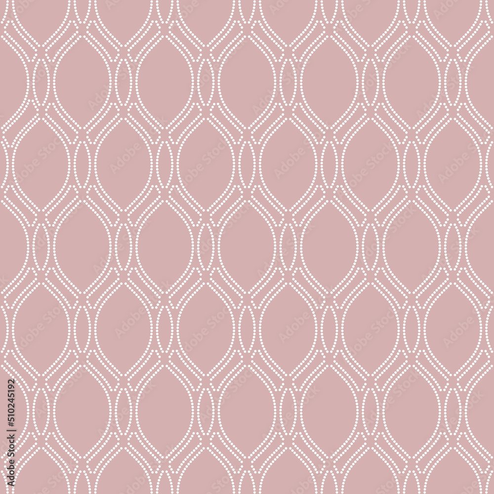 Seamless vector ornament. Modern wavy background. Geometric modern dotted purple and white pattern