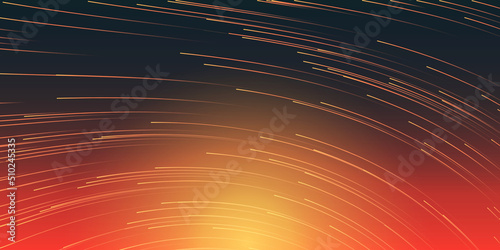 Colorful Curving, Flowing Energy Lines, Moving Particles Pattern in Glowing Space - Modern Style Futuristic Technology or Astronomy Concept Background, Generative Art, Creative Template, Vector Design