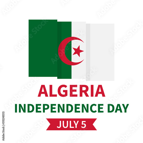 Free Download Algeria Independence Day typography poster. National holiday celebrate on July 5. Vector template for banner, flyer, sticker, postcard, etc - GFXLoad