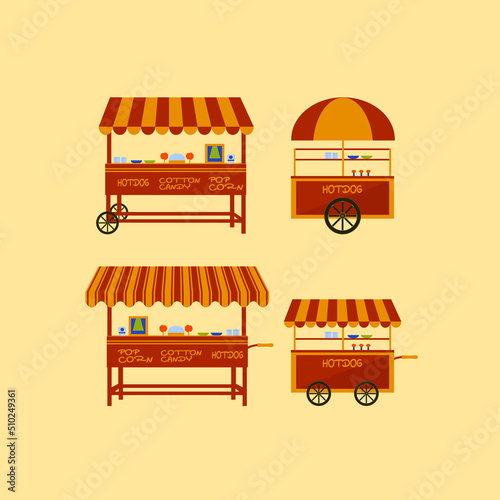 Food cart Hotdog, Popcorn And More vector design illustration