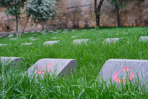 Women martyrs Monument Garden in Gaziantep, Turkey. Known as "Kadın Şehitler Anıtı". 