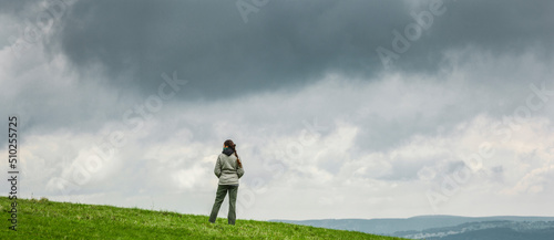 Wandern auf der Wasserkuppe in der Rhön in Hessen
