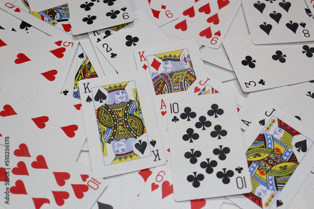 Mixed playing cards . Background or Wallpaper. Mixed playing cards . Background or Wallpaper.