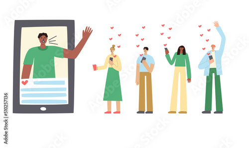 Influencer marketing concept. Followers like the blogger