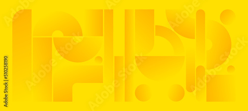 Modern total yellow background with random geometric shapes. Modern bright abstract business texture. Yellow background with stripes. Vector abstract background texture design, bright poster, banner