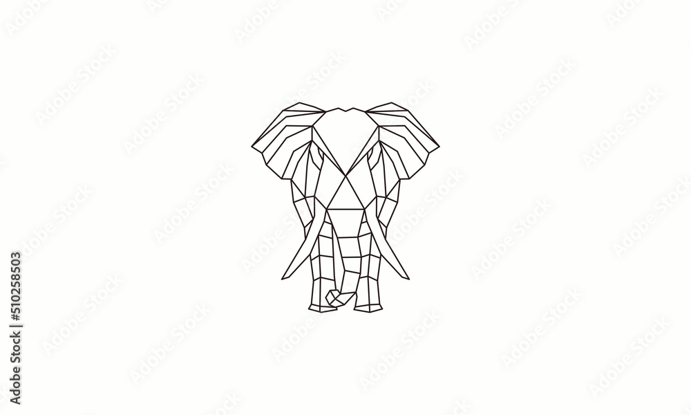 geometric elephant head