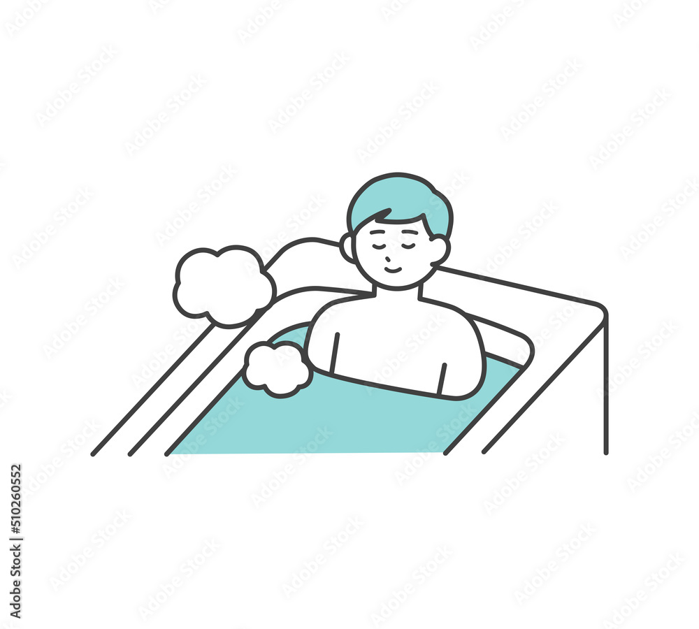 入浴する男性のイラスト素材