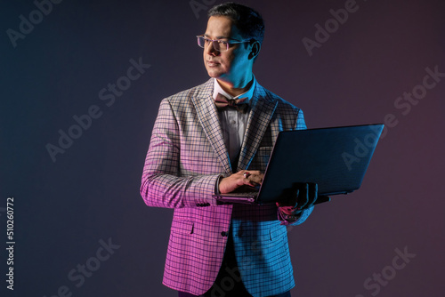 Businessman with computer. ...