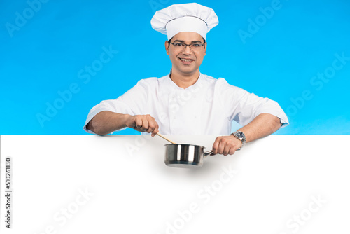 Man culinary. Guy in chef s...
