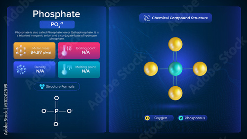 Phosphate Properties and Chemical Compound Structure - Vector Design