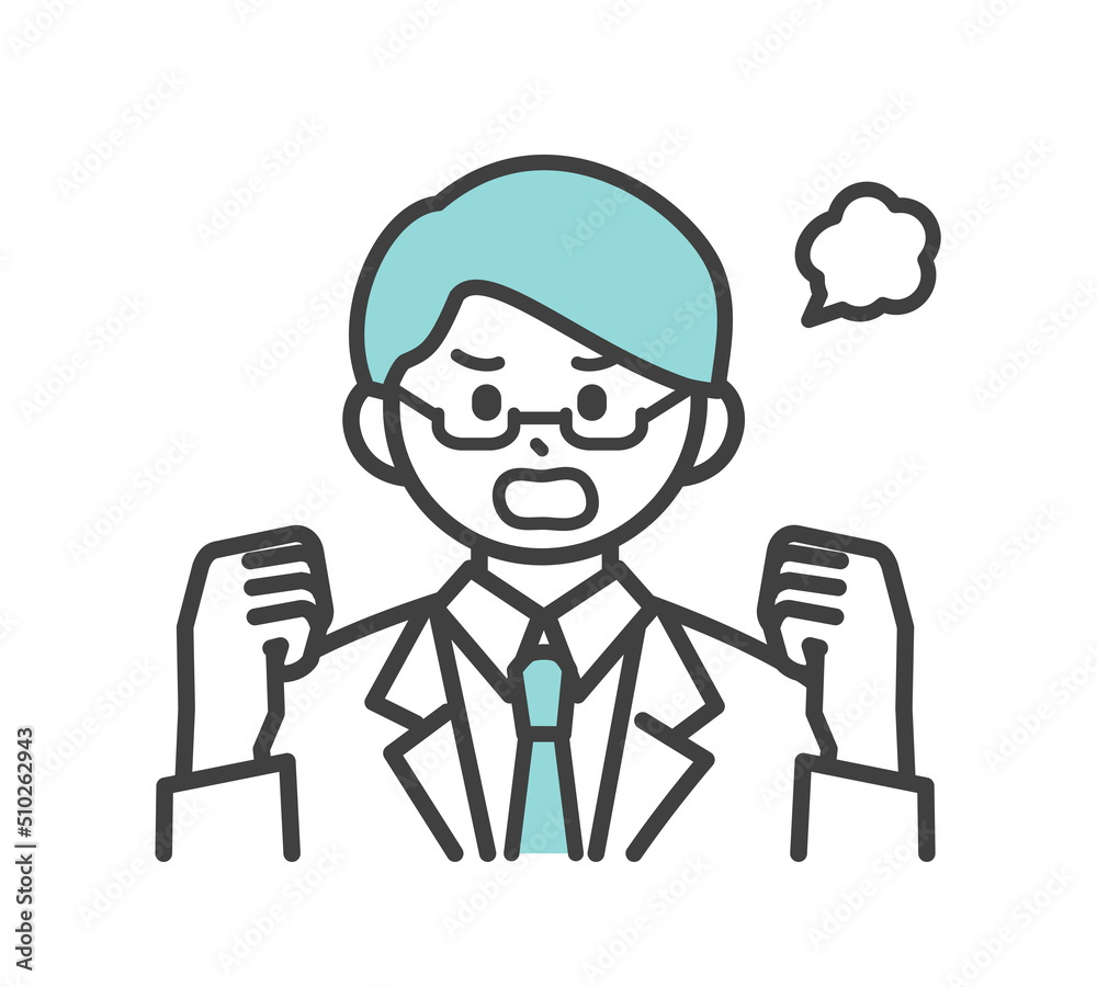 医療従事者の表情とジェスチャーのイラスト素材