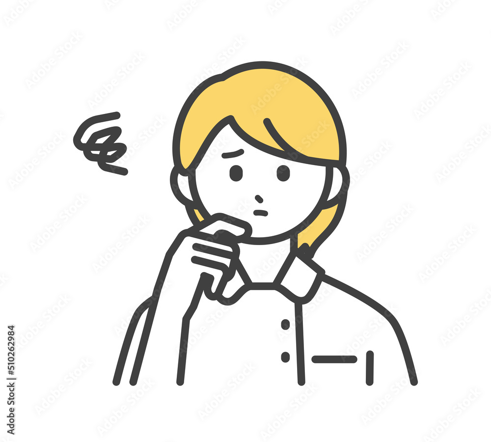 医療従事者の表情とジェスチャーのイラスト素材