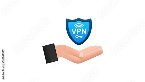 Secure VPN connection concept with hands. Hnads holding vpn sign. Virtual private network connectivity overview. Motion graphics 4k photo