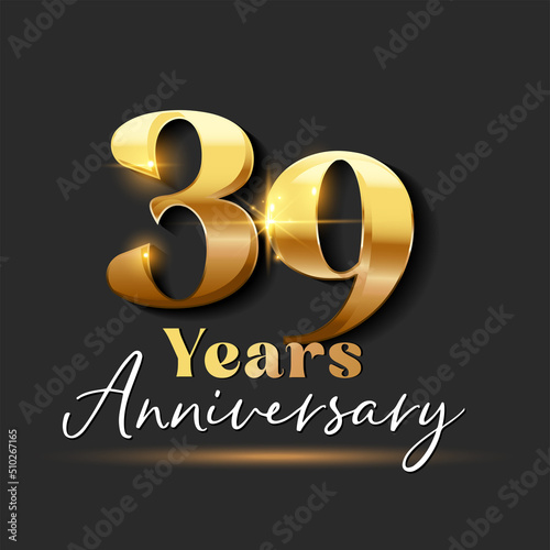 39 years Anniversary Gold Logotype number photo